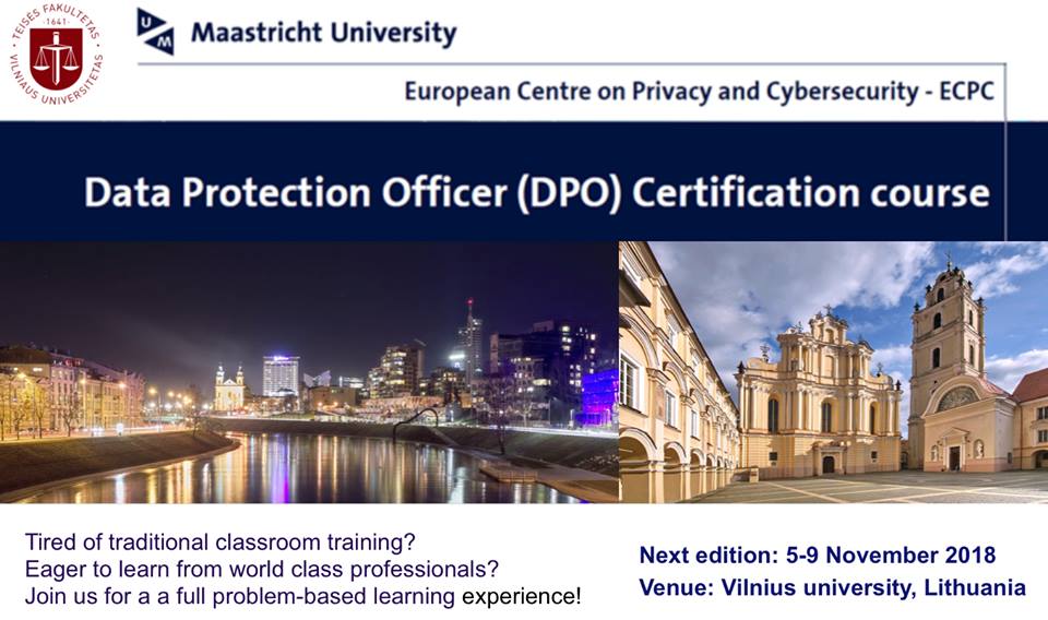 Data protection officer certification course for the first time in the
